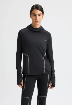 Jacquard Hood Long Sleeve, Black